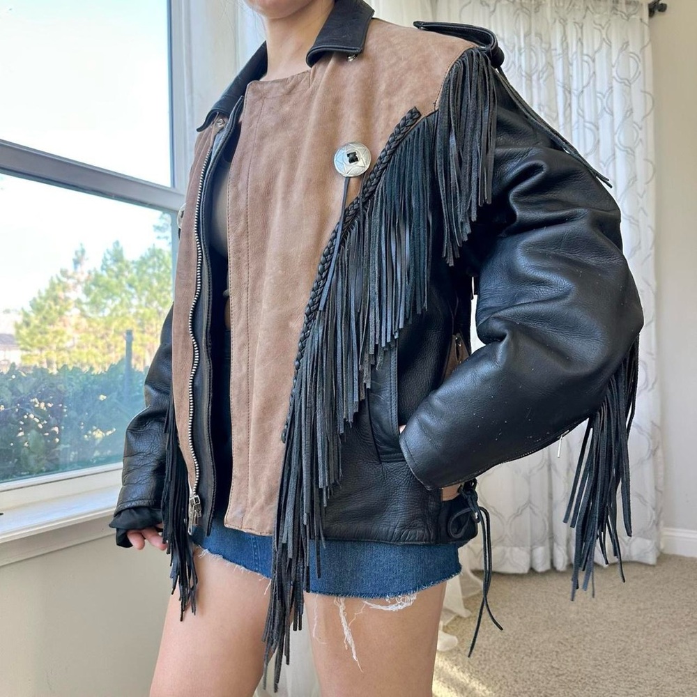 Fringe Leather Jacket - image 1